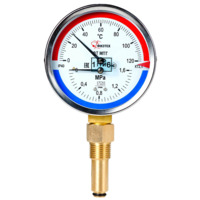 Термоманометр ФТ МПТ 0…120C°/0…1,6 МПа кт.2,5 d.100 IP40 G1/2 РШ L46